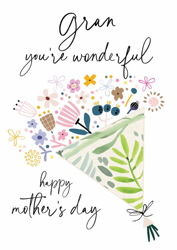Traditional Mother's Day Card - Gran - Floral Bouquet created by Katie Phythian Design