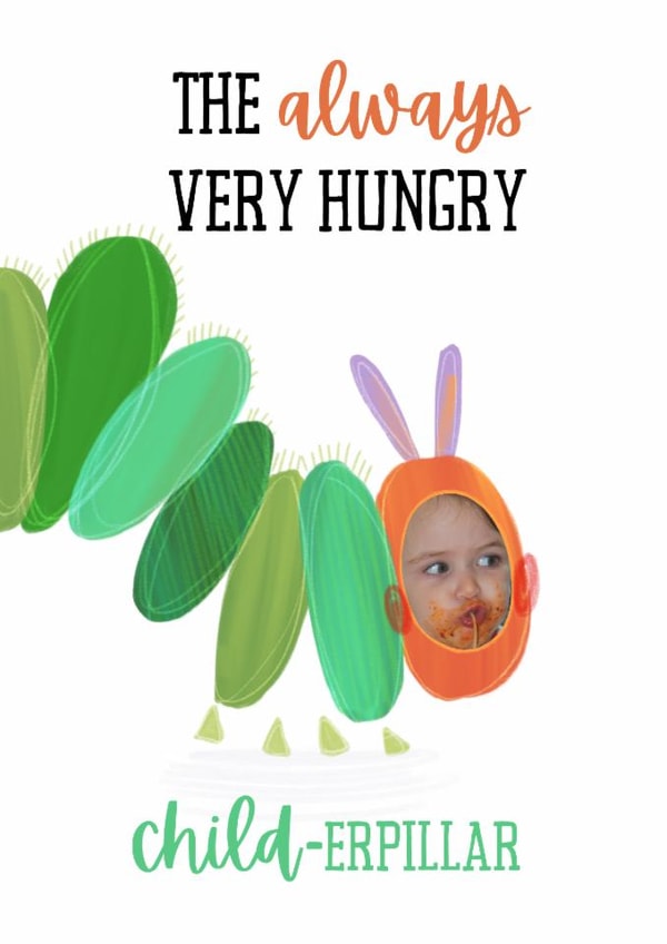 Cute Birthday Card - For Child - The Hungry Caterpillar created by Sian Moore Illustration