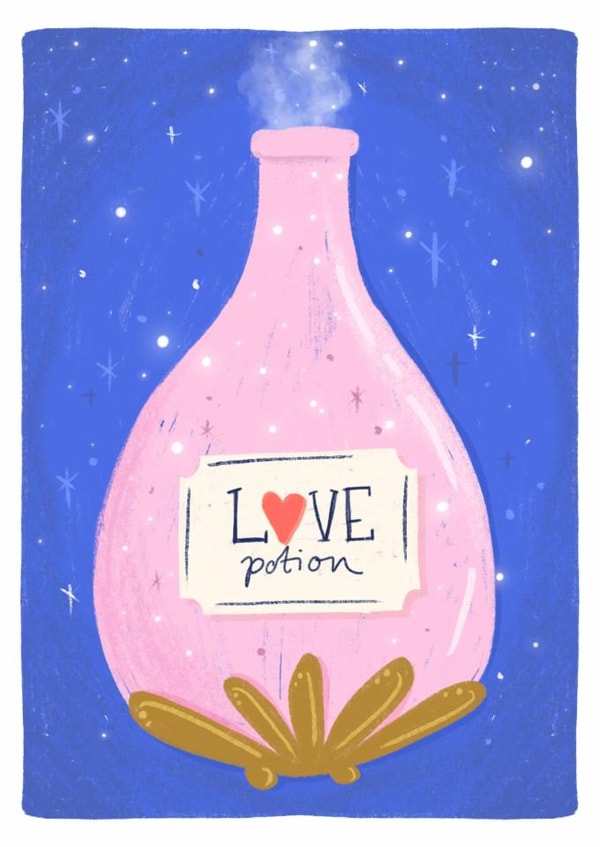 Cute Anniversary/Love & Friendship Card - Love Potion - Sparkles created by Claire Lefevre