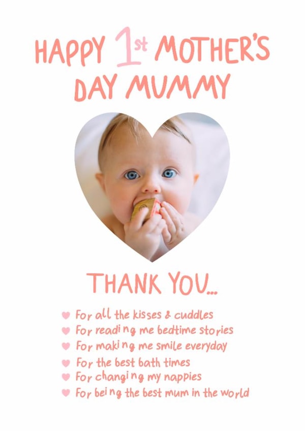 Cute Mother's Day Card - Thank You - First Mother's Day created by @hollielonglanddesigns