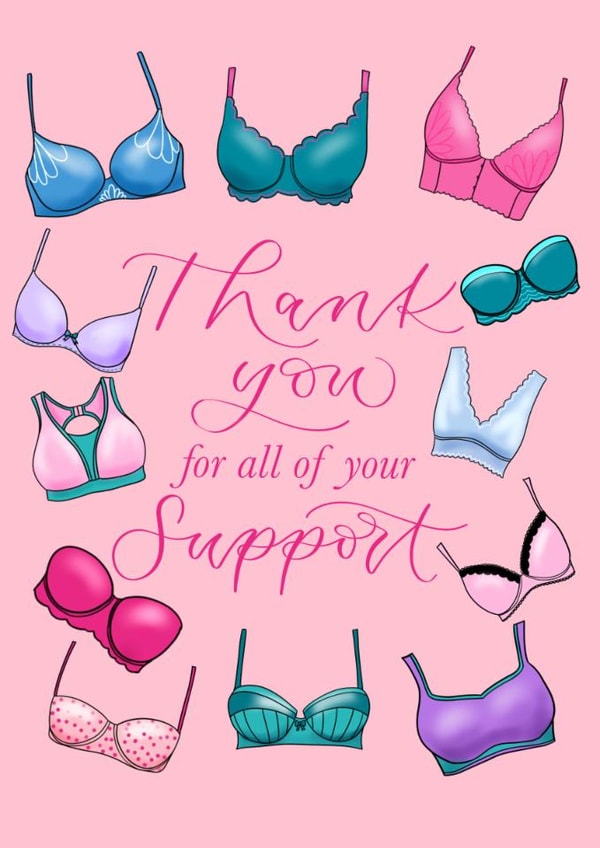 Fun Thank You Card - Bras - Support created by The Amyverse
