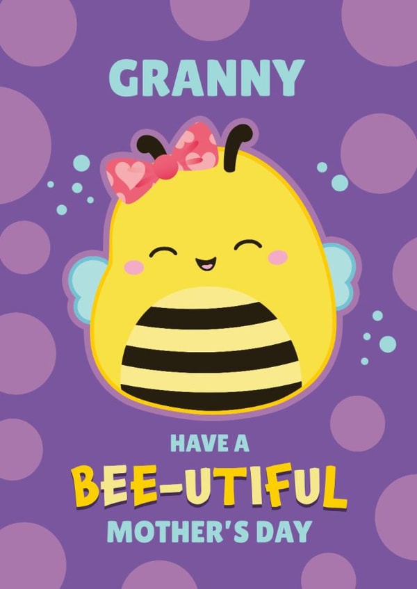 Cute Squishmallows Bee Mother’s Day Card for Granny created by Danilo