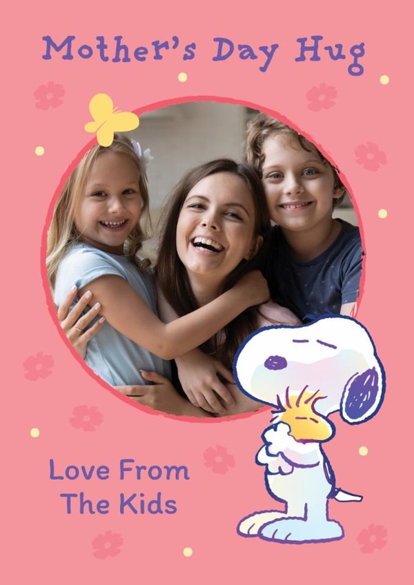 Personalised Snoopy Mother's Day Photo Card – Hug from the Kids created by Danilo