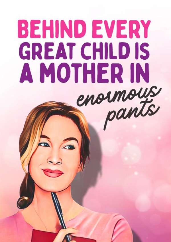 Funny Mother's Day Card - Bridget Jones - A Mother In Enormous Pants created by Mrs Best Paper Co.