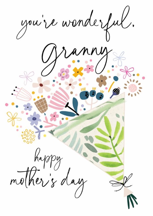 Traditional Mother's Day Card - Granny - Floral Bouquet created by Katie Phythian Design