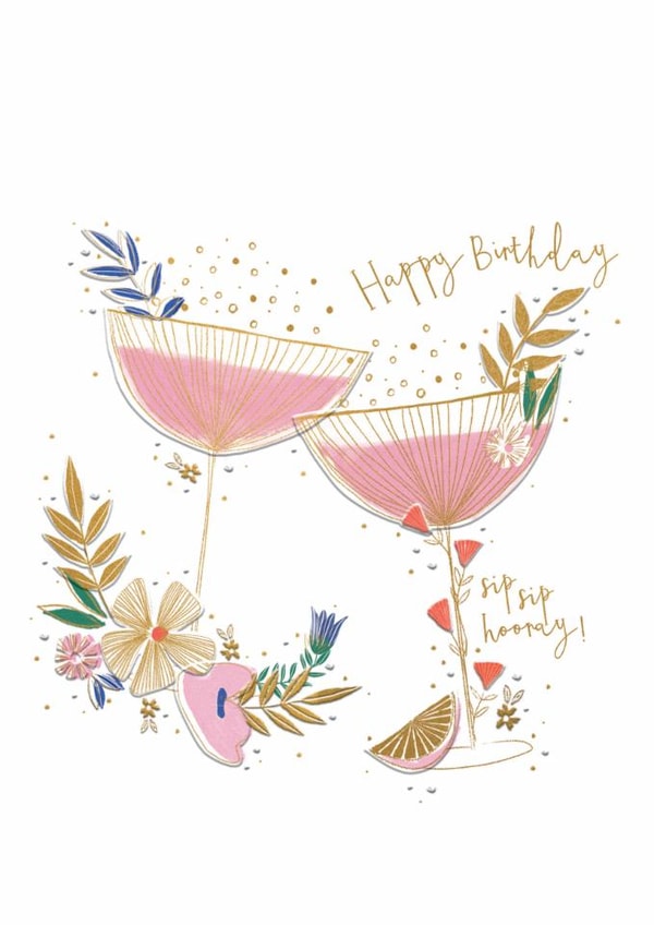 Classic Birthday Card - For Her - Glasses created by Great British Card Company