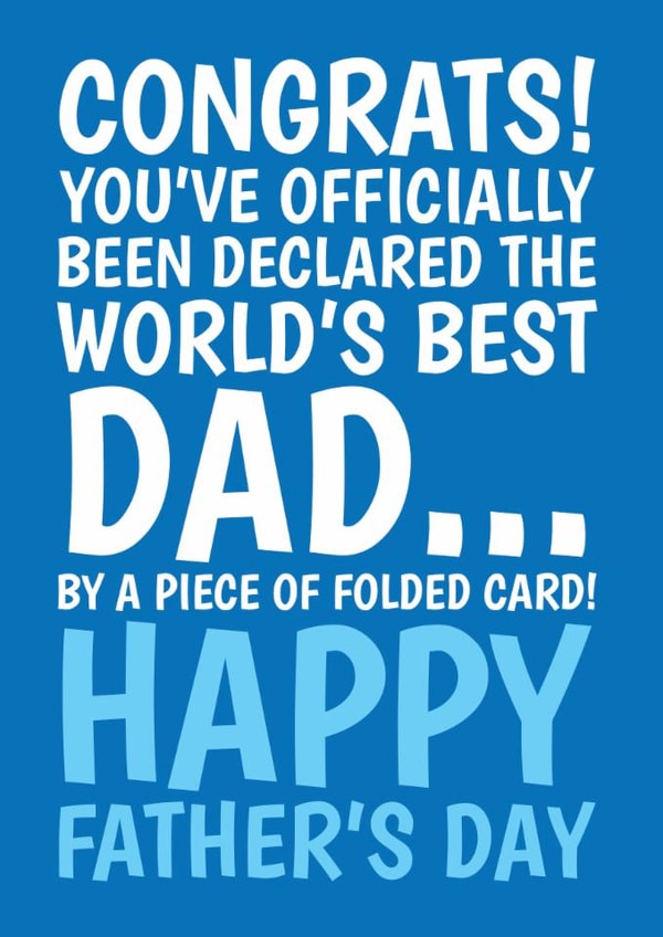 Funny Father's Day Card - World's Best Dad - Folded Card Joke created by @Cupsie's Creations