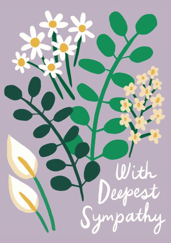 Pretty Sympathy Card - Contemporary Florals created by @AimeeStevens.Design