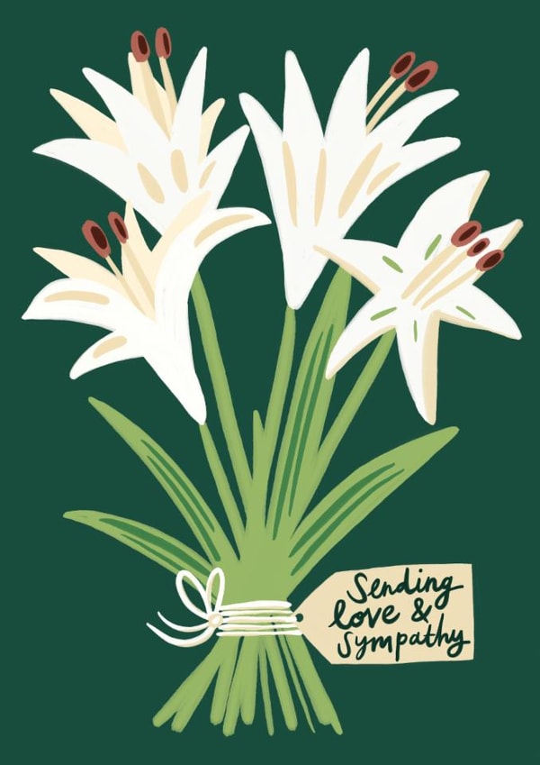 Pretty Sympathy Card - Lilies created by @AimeeStevens.Design