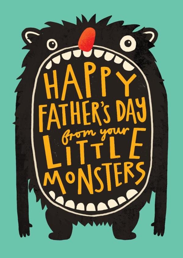 Cute Father's Day Card - From Your Little Monsters - From The Kids created by AbiGoLucky