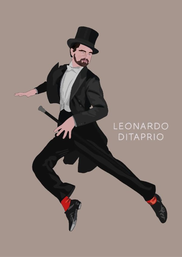 Funny Birthday/Just Because Card - Leonardo Dicaprio - Leonardo Ditaprio created by Chloë Langer