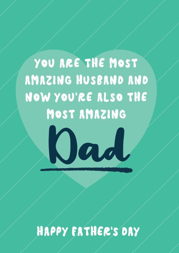 Cute Father's Day Card - First Time Dad - Husband & Dad created by Bev O'Connor || @oconnordesign