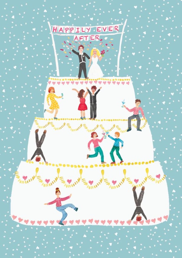 Fun Wedding Card - Happily Ever After - Cake created by Zoe May Designs