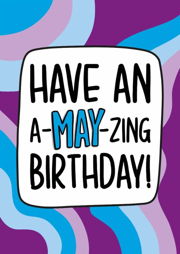 Fun Birthday Card - May Birthday - Funky Pattern created by TeePee Creations