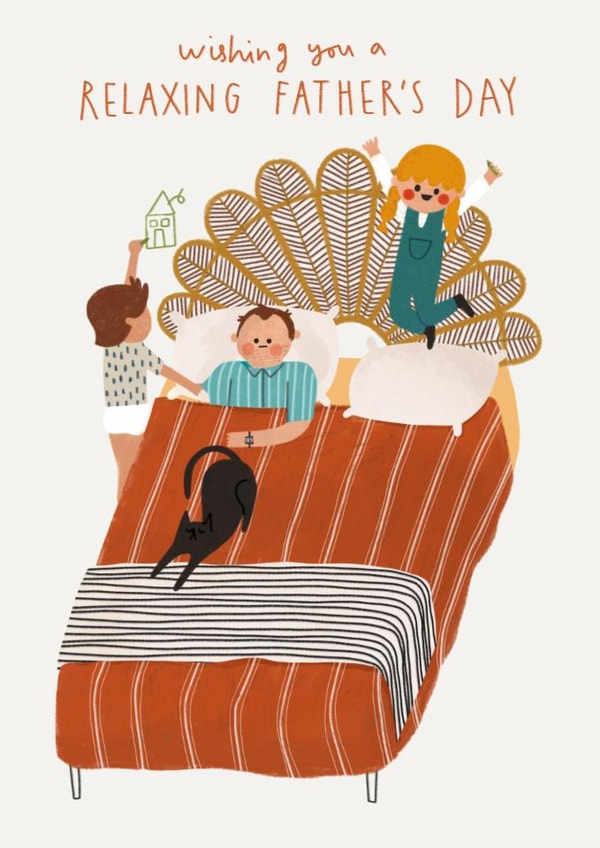 Funny Father's Day Card - Relaxing - Bed created by AbiGoLucky