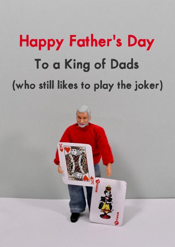 Funny Fathers Day Card - Joker Dad - Playing Cards created by Bold & Bright Cards
