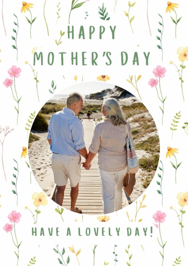 Pretty Mothers Day Card - Lovely Day - Floral Frame created by @hollielonglanddesigns