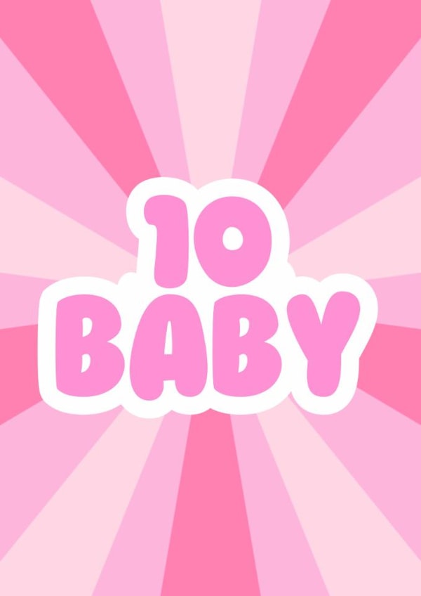 Cute 10th Birthday Card - For Her - 10 Baby created by GawjusCards