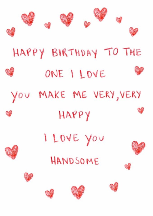 Heartfelt Birthday Card - For Him - To The One I Love created by HCD Illustration