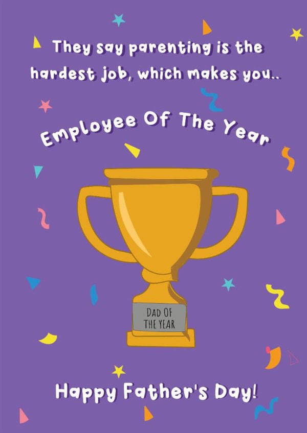 Funny Father's Day Card - Employee Of The Year created by @Laura Lonsdale Designs