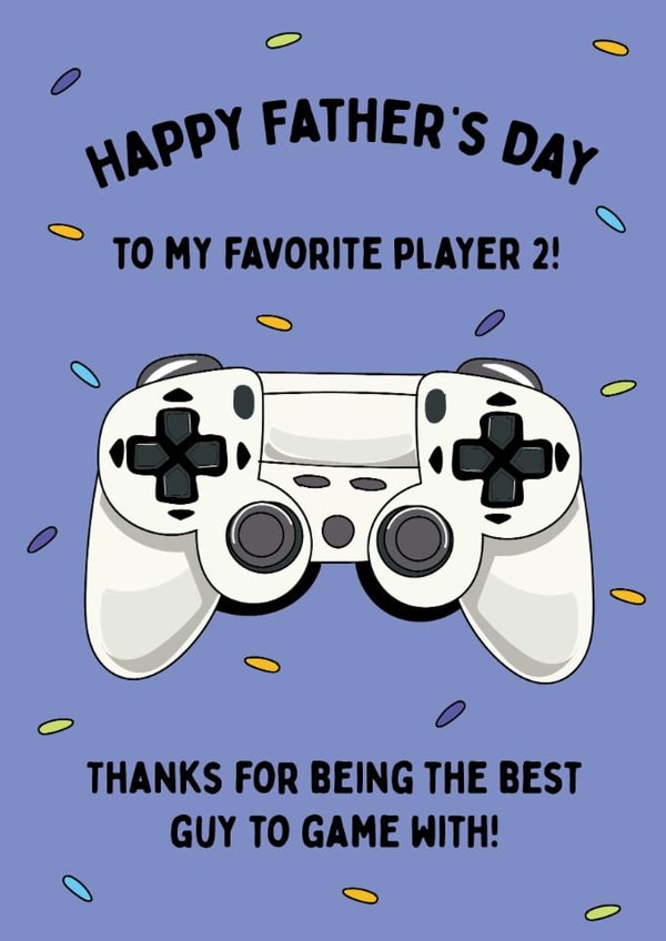 Cute Father's Day Card - Player Two - Gaming created by @Laura Lonsdale Designs