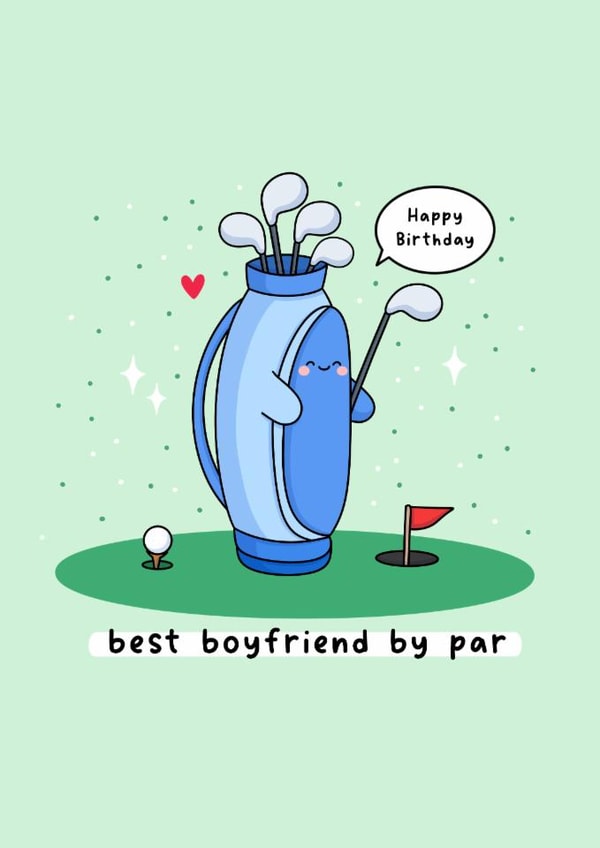 Cute Birthday Card - For Boyfriend - Golf created by Rosalie Perl