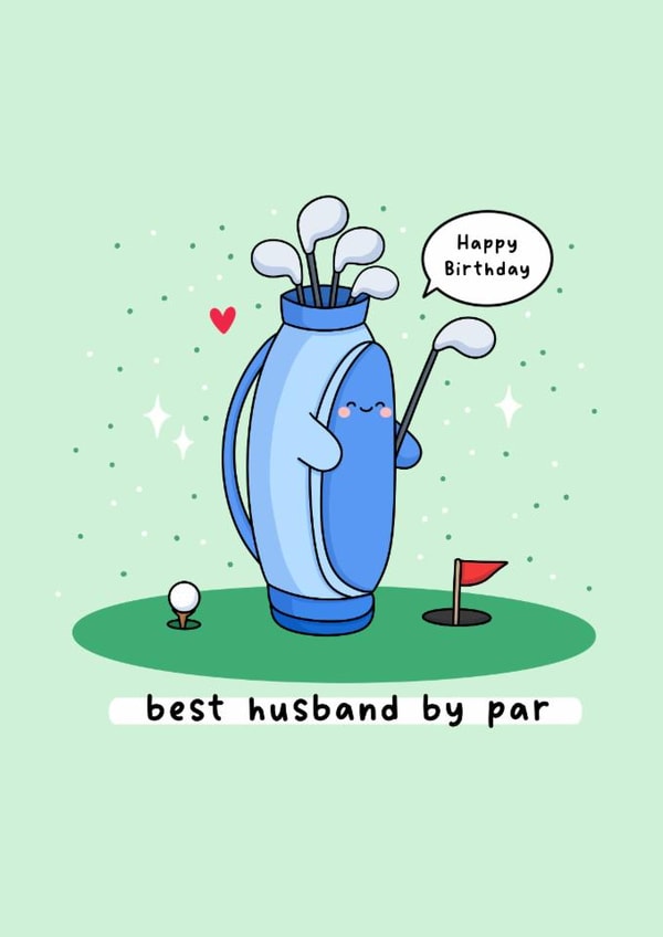 Cute Birthday Card - For Husband - Golf created by Rosalie Perl