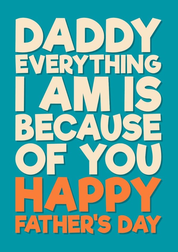 Heartfelt Father’s Day Card - For Daddy - From The Kids created by Blind Faith