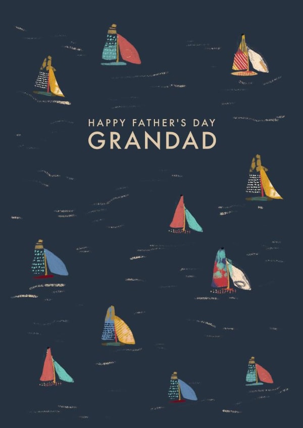 Classic Father's Day Card - For Grandad - Illustrated Boats created by Rebecca Prinn