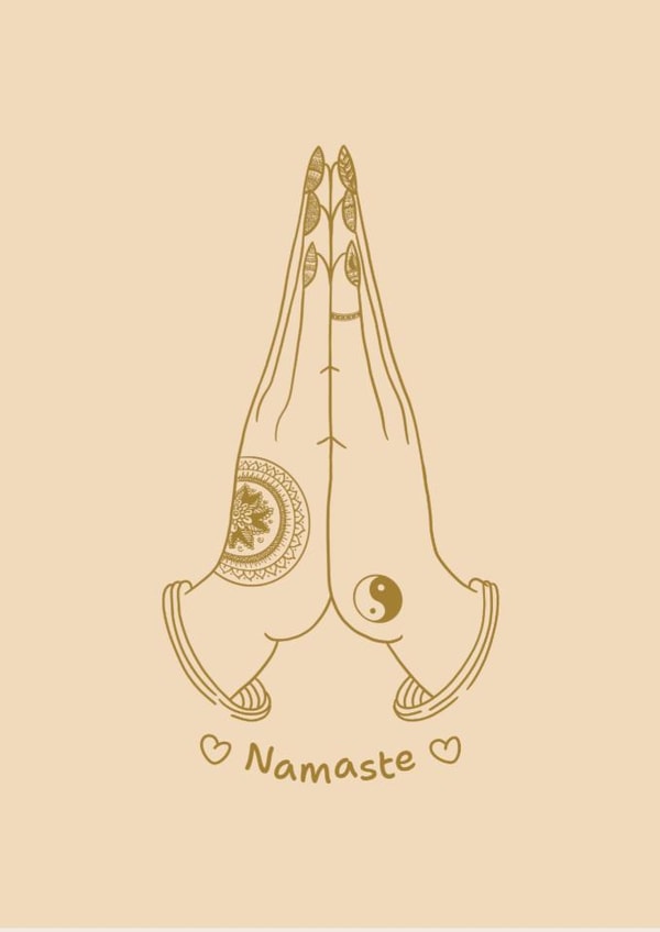 Cute Namaste Just Because Card for Yoga, Meditation & Zen Lovers created by Esther Denton
