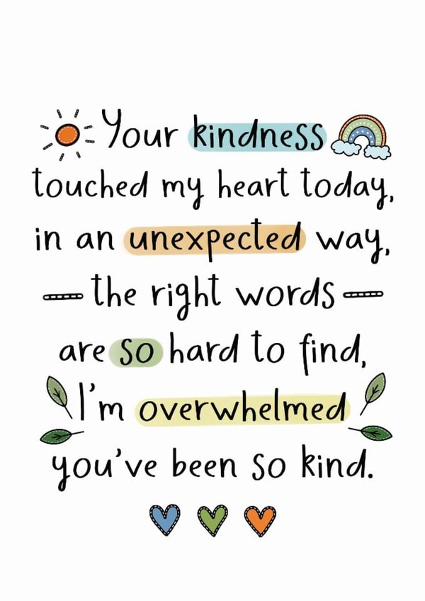 Heartfelt Thank You Card - Kindness - Hearts created by And You Can Quote Me