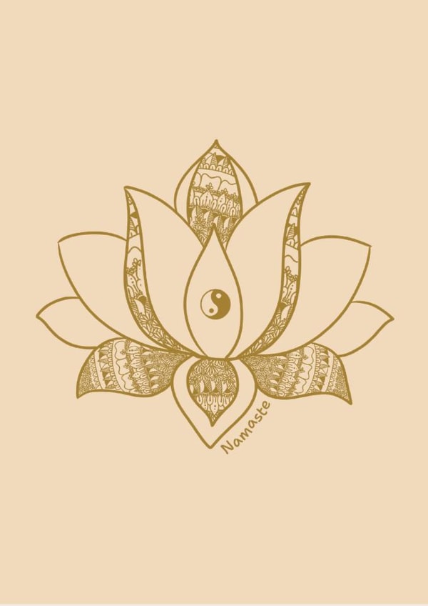 Namaste Lotus Flower Card – Yoga, Meditation & Zen - thinking of you, friendship created by Esther Denton