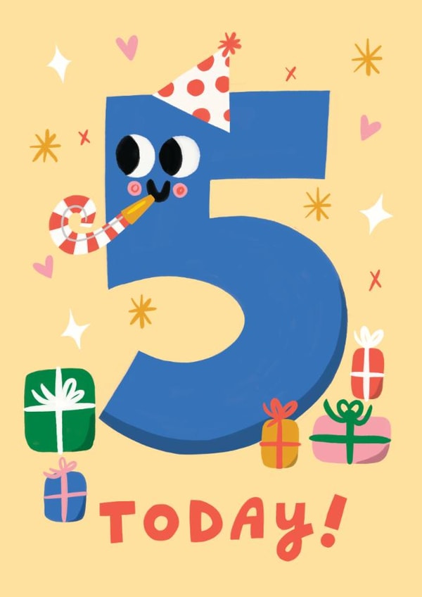 Cute Birthday Card - 5th - Party created by @AimeeStevens.Design