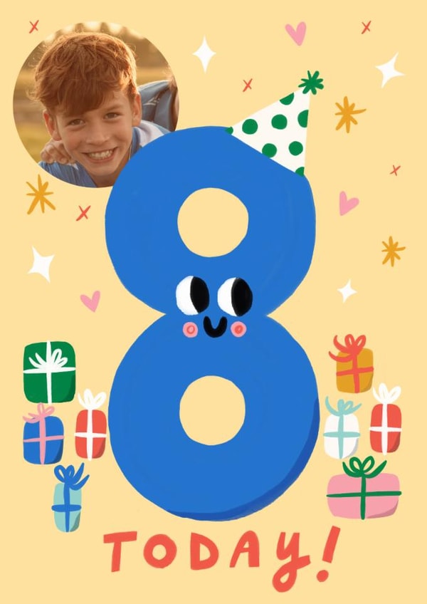Cute 8th Birthday Card - Presents - 8 Today created by @AimeeStevens.Design