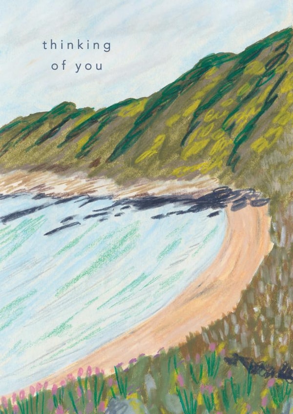 Arty Thinking Of You Card - Beach Landscape created by Joy Jen Studio