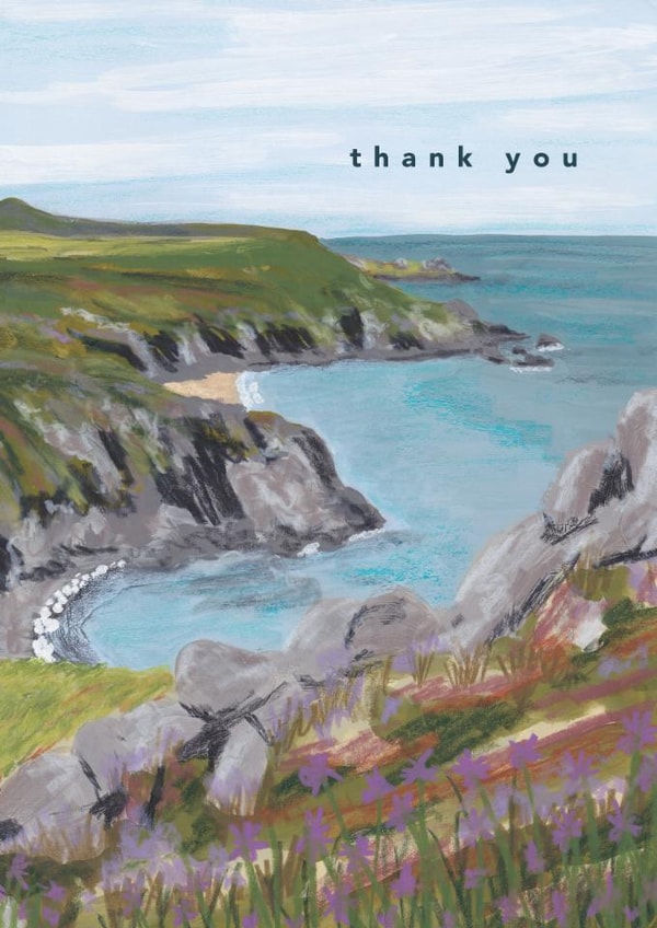Arty Thank You Card - Cornwall Beach created by Joy Jen Studio