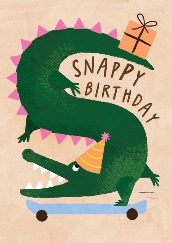 Cute Birthday Card - Snappy Birthday - Crocodile created by Studio Mads