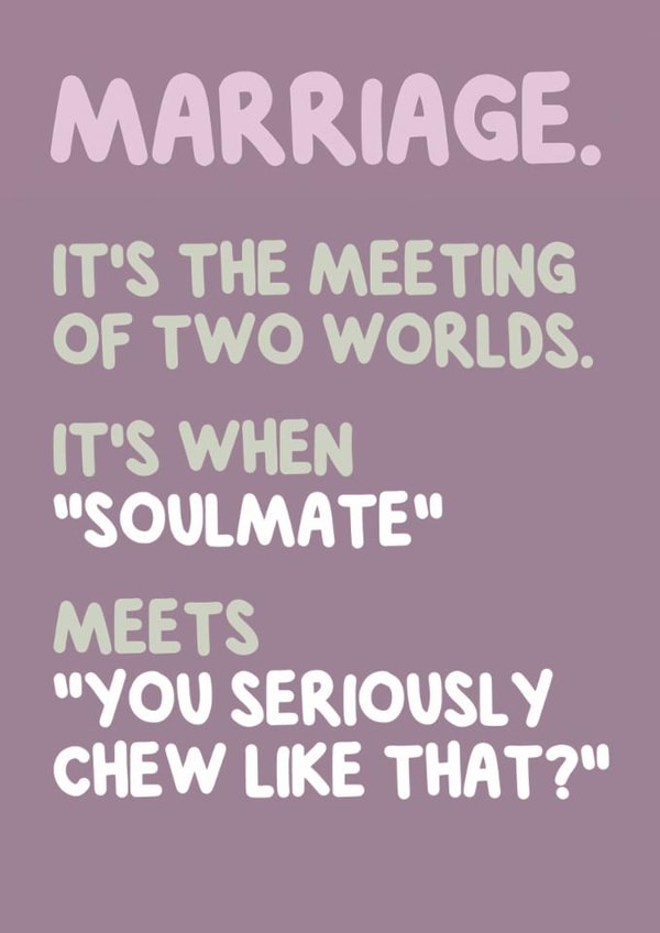 Funny Anniversary Card - Marriage It's The Meeting of Two Worlds created by @MarcoLooks