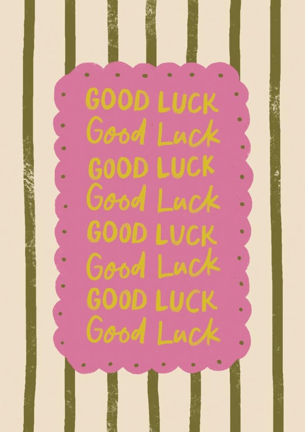 Classic Good Luck Card - Hand DrawnTypography created by Sweetlove Press