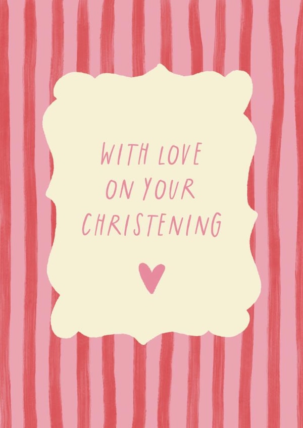 Classic Christening Card - With Love - Baby Girl created by Sweetlove Press