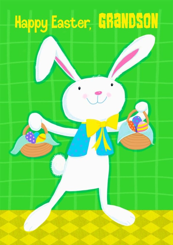 Cute Easter Card - For Grandson - Easter Bunny created by Dale Simpson