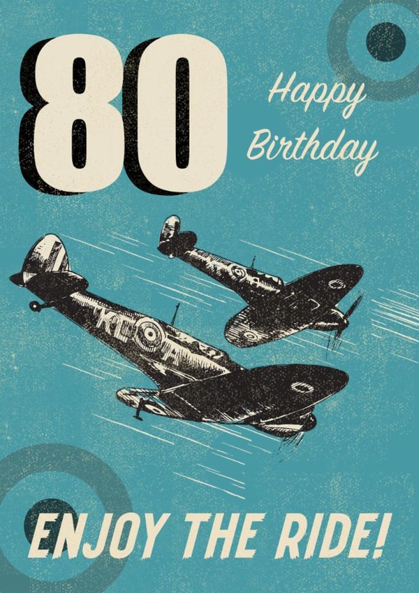 Retro Birthday Card - 8th - Spitfire Planes created by Rocket68