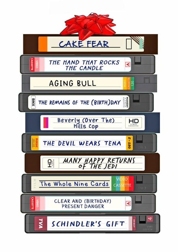 Funny Birthday Card - Movie Puns - Video Tapes created by Of Life & Lemons Ltd.