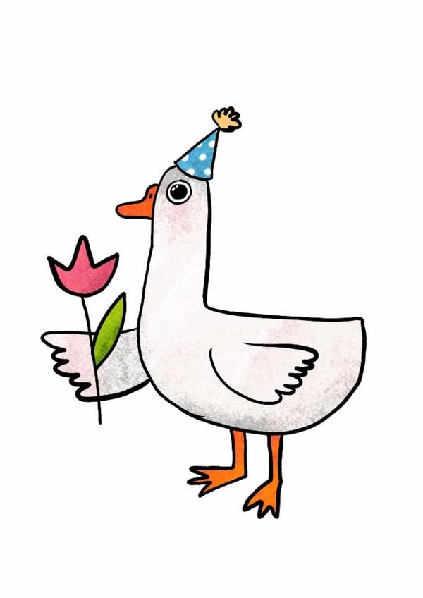 Cute Birthday Card - Party Goose created by Maria Myrkina