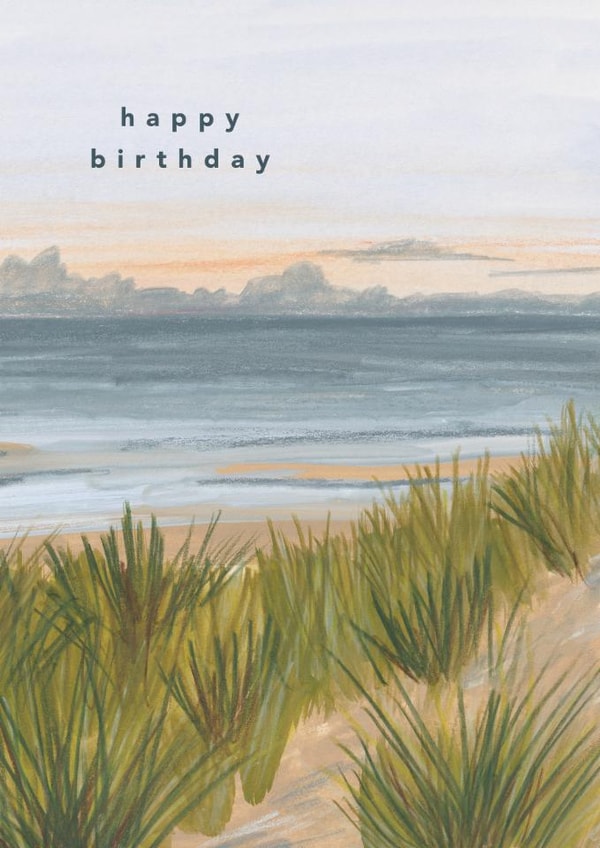 Classic Birthday Card - Beach Landscape created by Joy Jen Studio