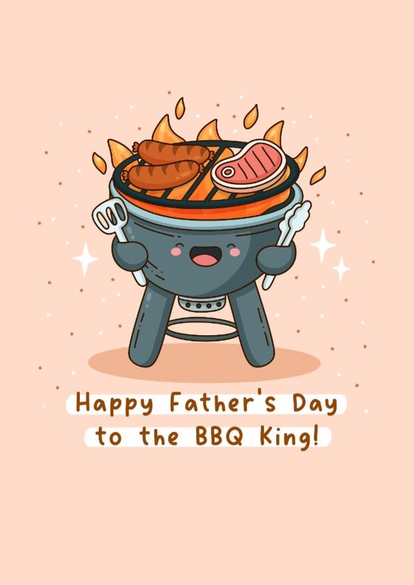 Cute Father's Day Card - BBQ King - Barbecue created by Rosalie Perl