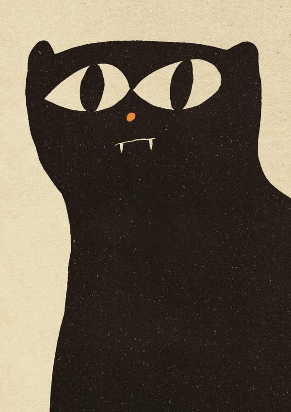 Arty Birthday/Just Because Card - Black Cat created by Enikő Eged