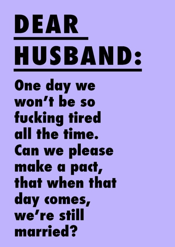 Funny Anniversary Card - For Husband - Pact created by Phaedra Peer