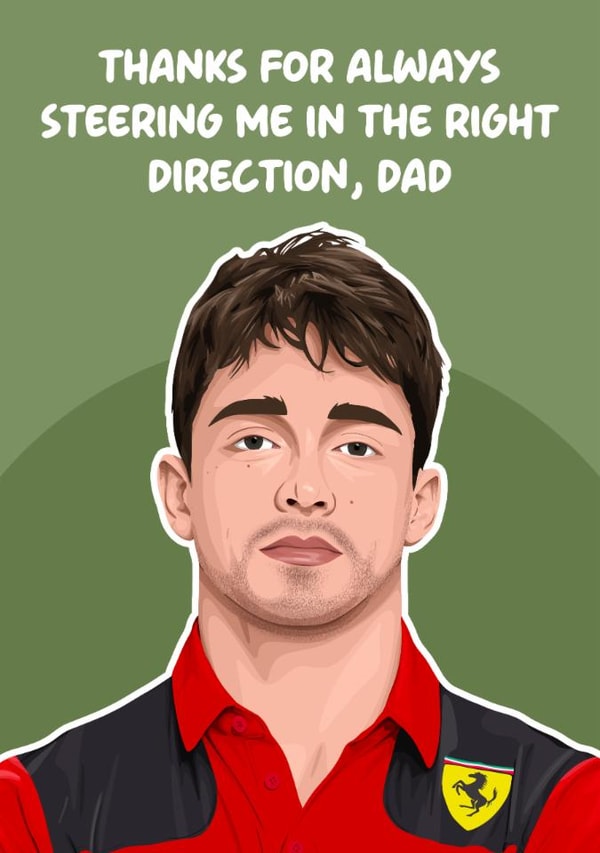 Punny Father's Day/Birthday Card - Charles Leclerc - F1 created by Pink + Pip