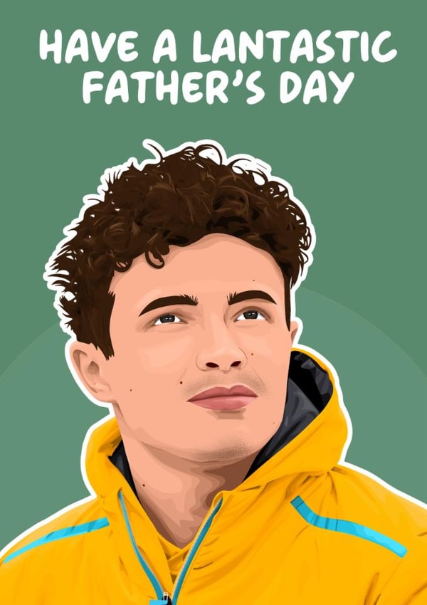 Punny Father's Day Card - Lando Norris - F1 created by Pink + Pip